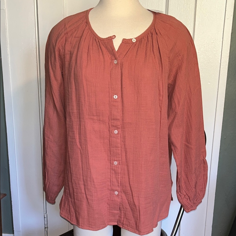Gap Button-Up BlouseTerracotta